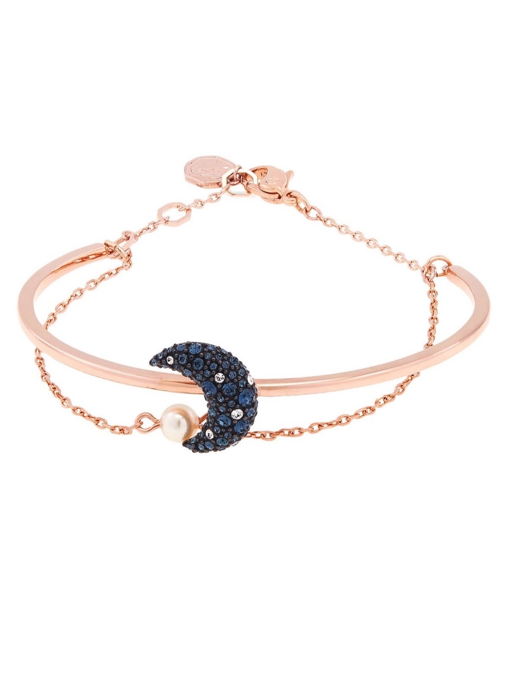 NEW Swarovski Rose Gold Sublima Moon Crystal Bangle Bracelet